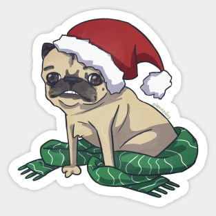 xmas pug Sticker